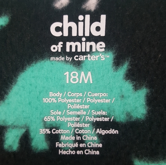 CHILD OF MINE 18mos Footed Dino Onesie - Picture 2 of 5